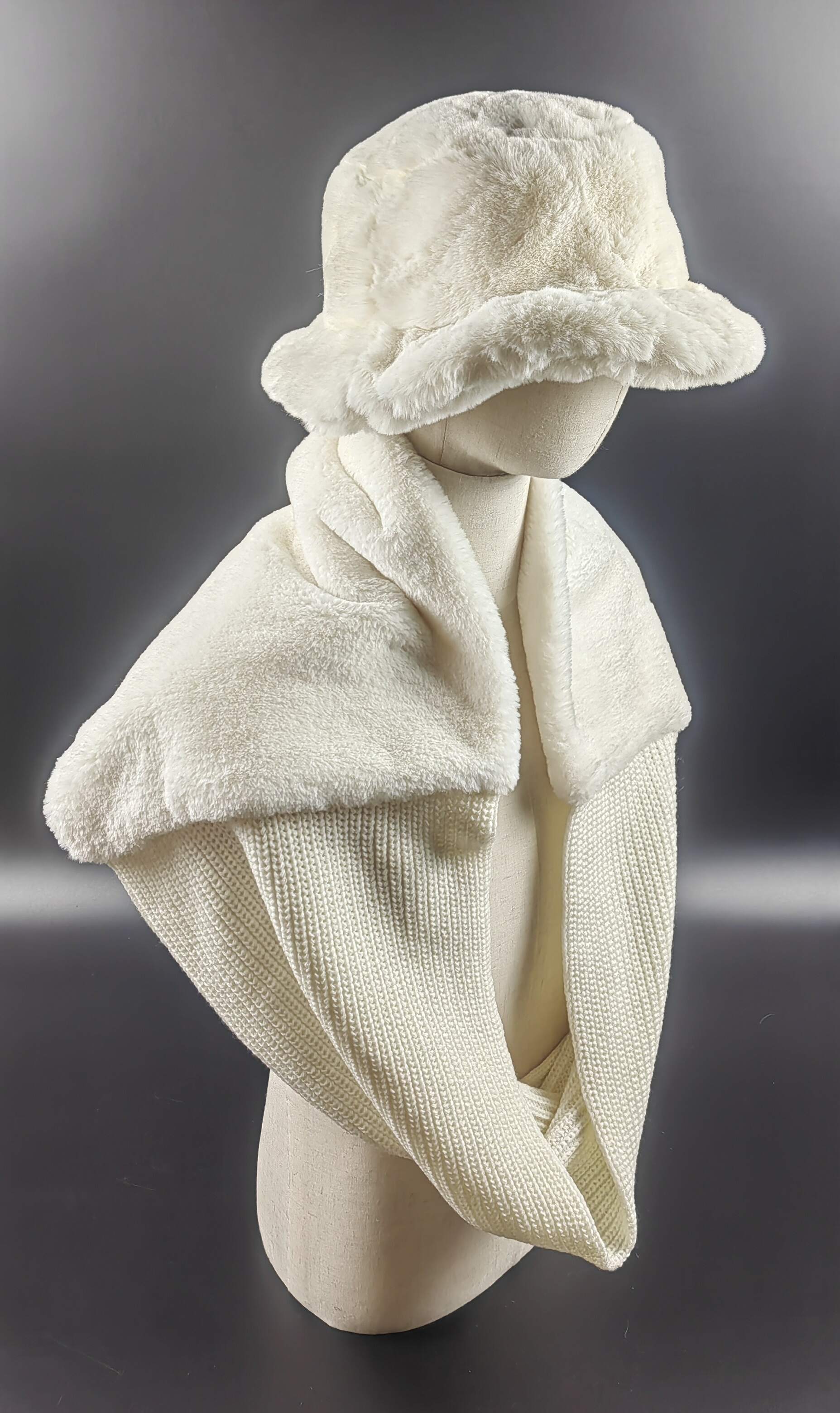 Faux Fur and Knitted Gaiter