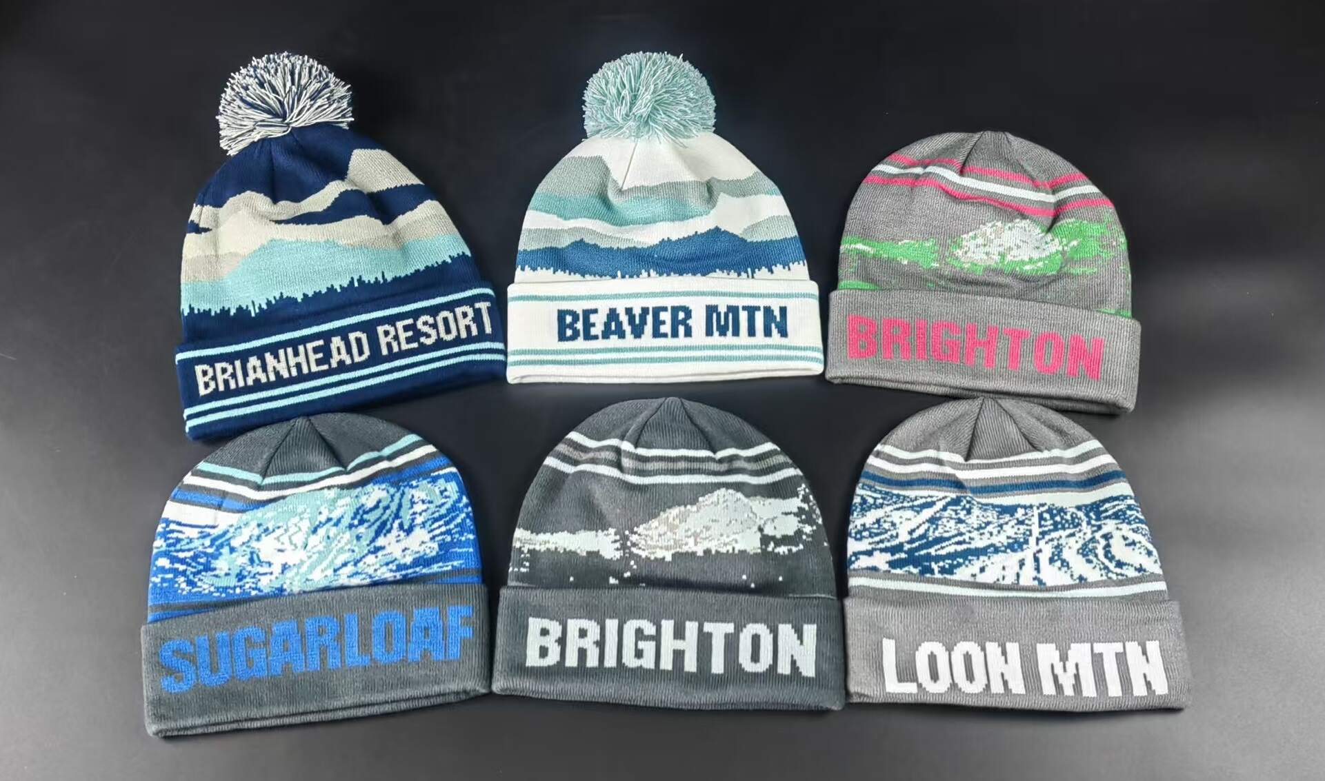 Custom Mountainscape Beanies